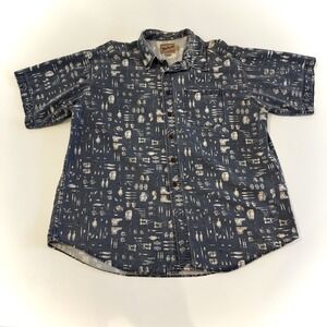 Vtg Woolrich Mens Button Down Shirt Rugged Outdoors Wear HIKING CAMPING Size 2XL